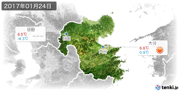 大分県(2017年01月24日の天気