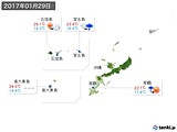 2017年01月29日の沖縄地方の実況天気