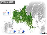 2017年01月29日の山口県の実況天気