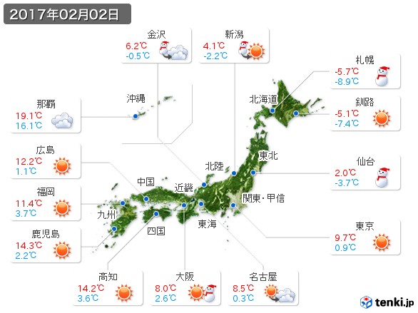 (2017年02月02日の天気