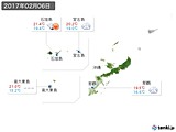 2017年02月06日の沖縄地方の実況天気