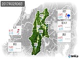 2017年02月06日の長野県の実況天気