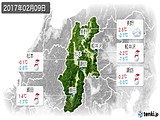 2017年02月09日の長野県の実況天気