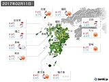 2017年02月11日の九州地方の実況天気