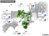 2017年02月22日の近畿地方の実況天気