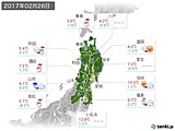 2017年02月26日の東北地方の実況天気