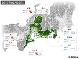2017年02月26日の東海地方の実況天気