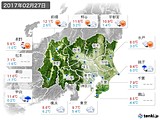 2017年02月27日の関東・甲信地方の実況天気