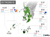 2017年03月01日の鹿児島県の実況天気