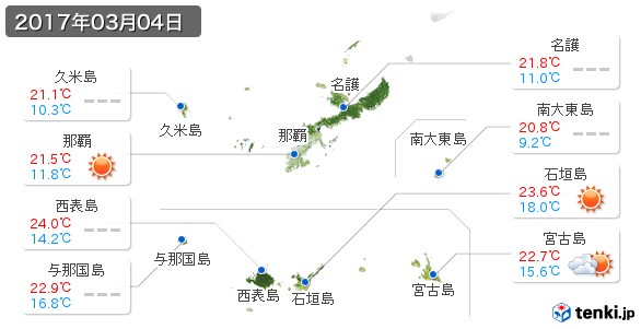 沖縄県(2017年03月04日の天気