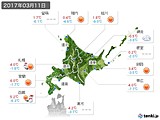 2017年03月11日の北海道地方の実況天気