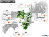 2017年03月11日の近畿地方の実況天気