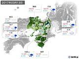 2017年03月13日の近畿地方の実況天気