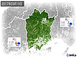 2017年03月15日の岡山県の実況天気