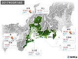 2017年03月18日の東海地方の実況天気