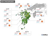 2017年03月28日の九州地方の実況天気
