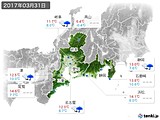 2017年03月31日の東海地方の実況天気