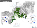 2017年04月01日の東海地方の実況天気