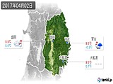 2017年04月02日の岩手県の実況天気
