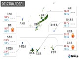 実況天気(2017年04月02日)