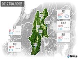 2017年04月05日の長野県の実況天気