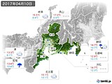 2017年04月10日の東海地方の実況天気