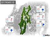 2017年04月11日の長野県の実況天気