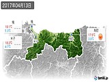 2017年04月13日の鳥取県の実況天気