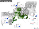 2017年04月17日の東海地方の実況天気
