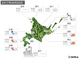 2017年04月20日の北海道地方の実況天気