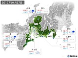 2017年04月27日の東海地方の実況天気