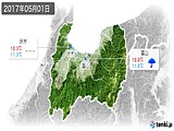 2017年05月01日の富山県の実況天気