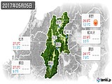 2017年05月05日の長野県の実況天気