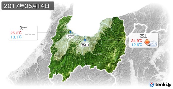 富山県(2017年05月14日の天気