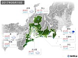 2017年05月15日の東海地方の実況天気