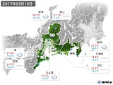 2017年05月16日の東海地方の実況天気