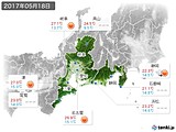 2017年05月18日の東海地方の実況天気