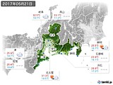 2017年05月21日の東海地方の実況天気