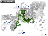 2017年05月24日の東海地方の実況天気