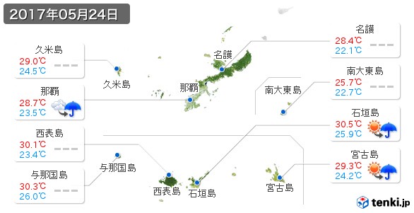 沖縄県(2017年05月24日の天気