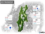 2017年05月25日の長野県の実況天気