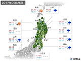 2017年05月26日の東北地方の実況天気