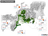 2017年05月28日の東海地方の実況天気