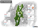 2017年05月28日の長野県の実況天気