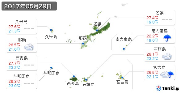 沖縄県(2017年05月29日の天気