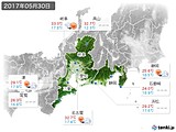 2017年05月30日の東海地方の実況天気