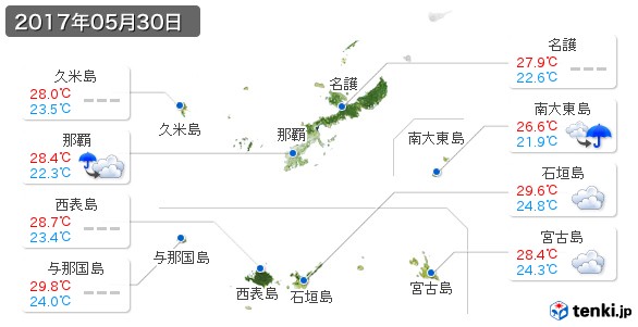 沖縄県(2017年05月30日の天気