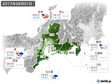 2017年06月01日の東海地方の実況天気