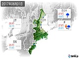 2017年06月01日の三重県の実況天気