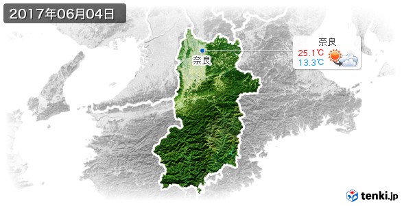 奈良県(2017年06月04日の天気